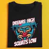 Squat Gym Tee Design - Life Vs Gym Philosophy Portrayal.