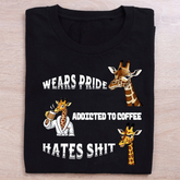 Coffee Lovers - Cool Themed Giraffe Based Swag T-Shirt.