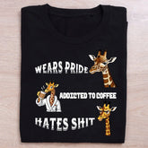 Coffee Lovers - Cool Themed Giraffe Based Swag T-Shirt.