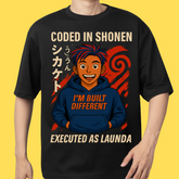 #AnimeEditionDrop-"Coded in Shonen; Executed as Launda"-Unisex Street-certified Oversized Classic T-Shirt-Limited Drop.!