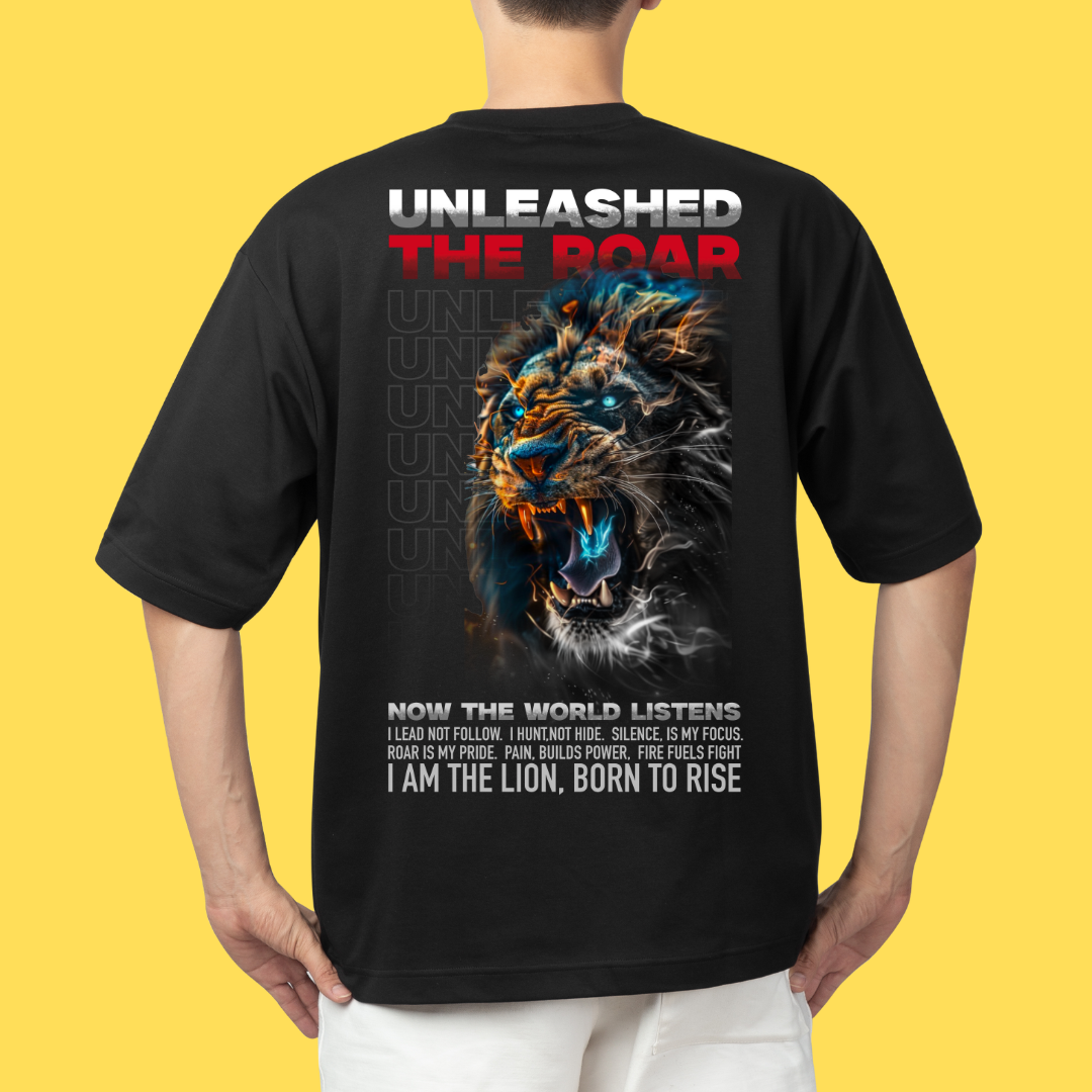 UNLEASHED THE ROAR-Lion themed Exclusive Edition-Unisex Oversized Classic T-Shirt