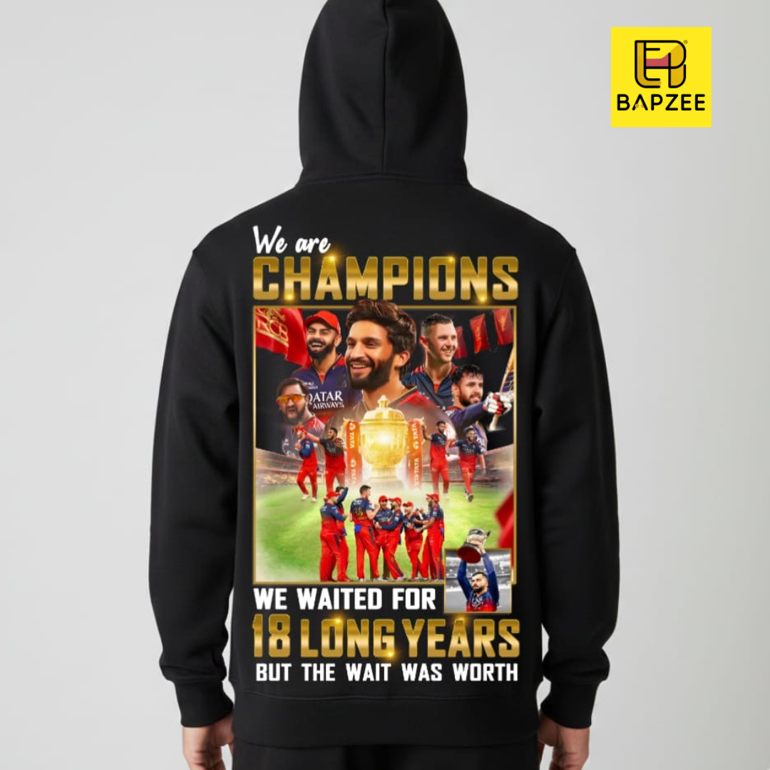 RCB Champions 2025 Dark Edition Special -Unisex Oversized Hoodie