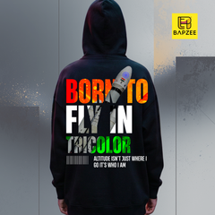 Republic Day Special-Born to Fly- Indian Flag Tricolor-Premium Unisex Hoodie