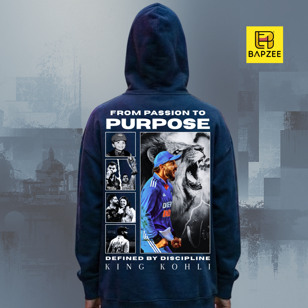 Kohli Redefined Passion to Purpose- Unisexx Oversized Hoodie