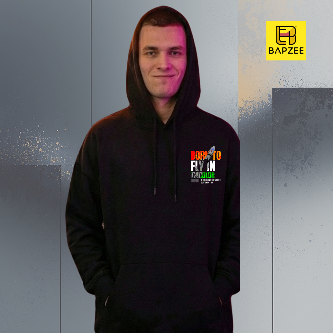 Republic Day Special-Born to Fly- Indian Flag Tricolor-Premium Unisex Hoodie