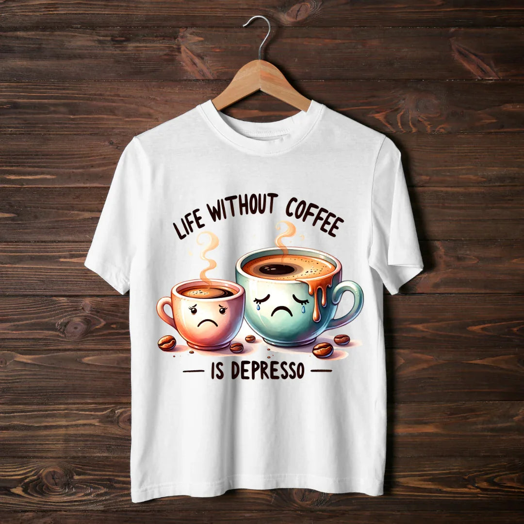 Life without Coffee is depresso #coffeelovers #tees