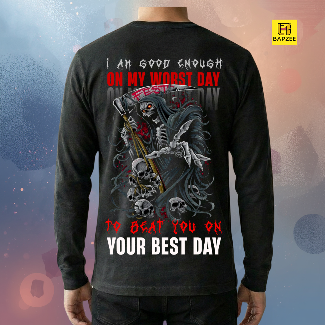 I am Good Enough-Fitness Alpha Edition-Men's Full Sleeve T-Shirt