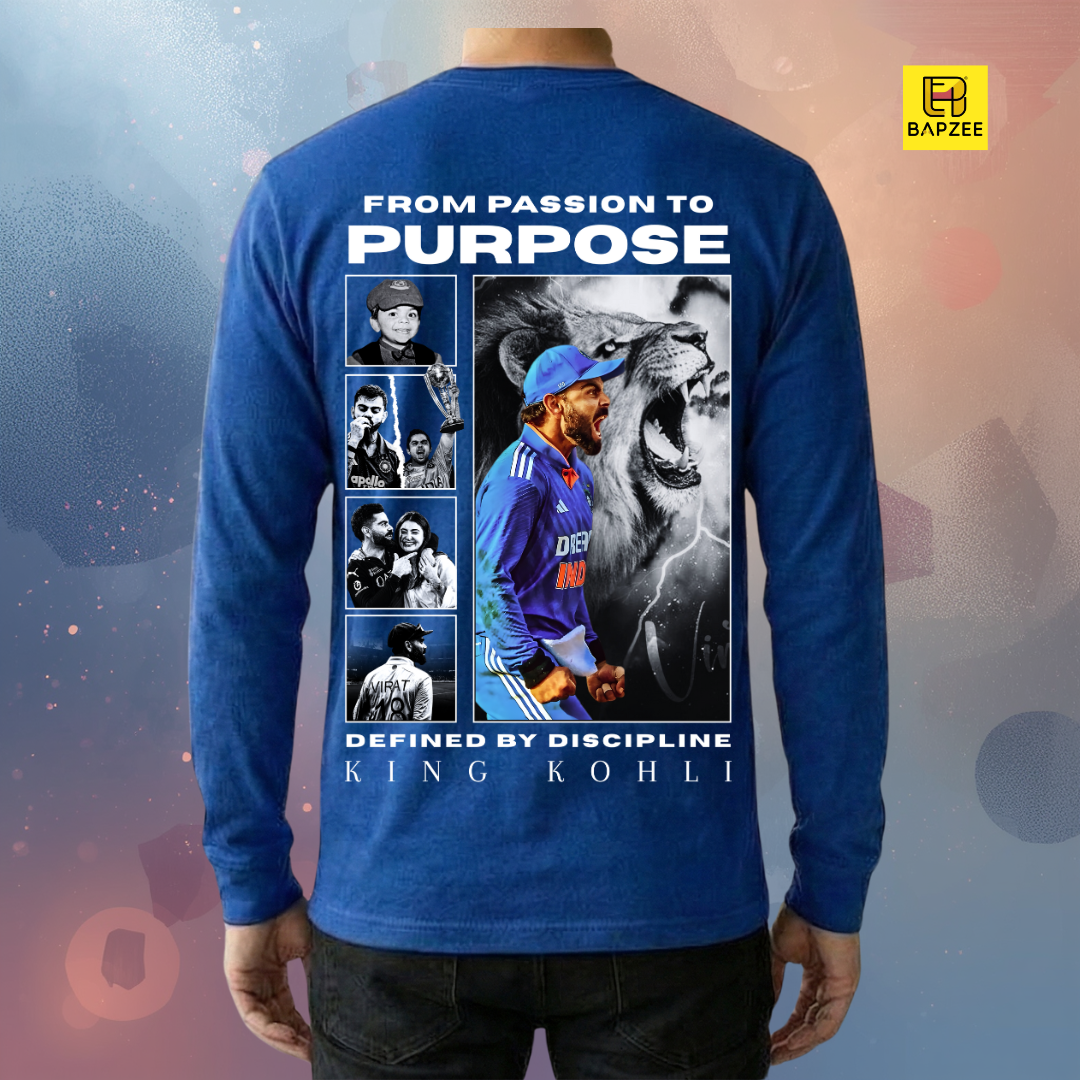 Passion to Purpose-Kohli Roar Edition Men's Full Sleeve T-Shirt