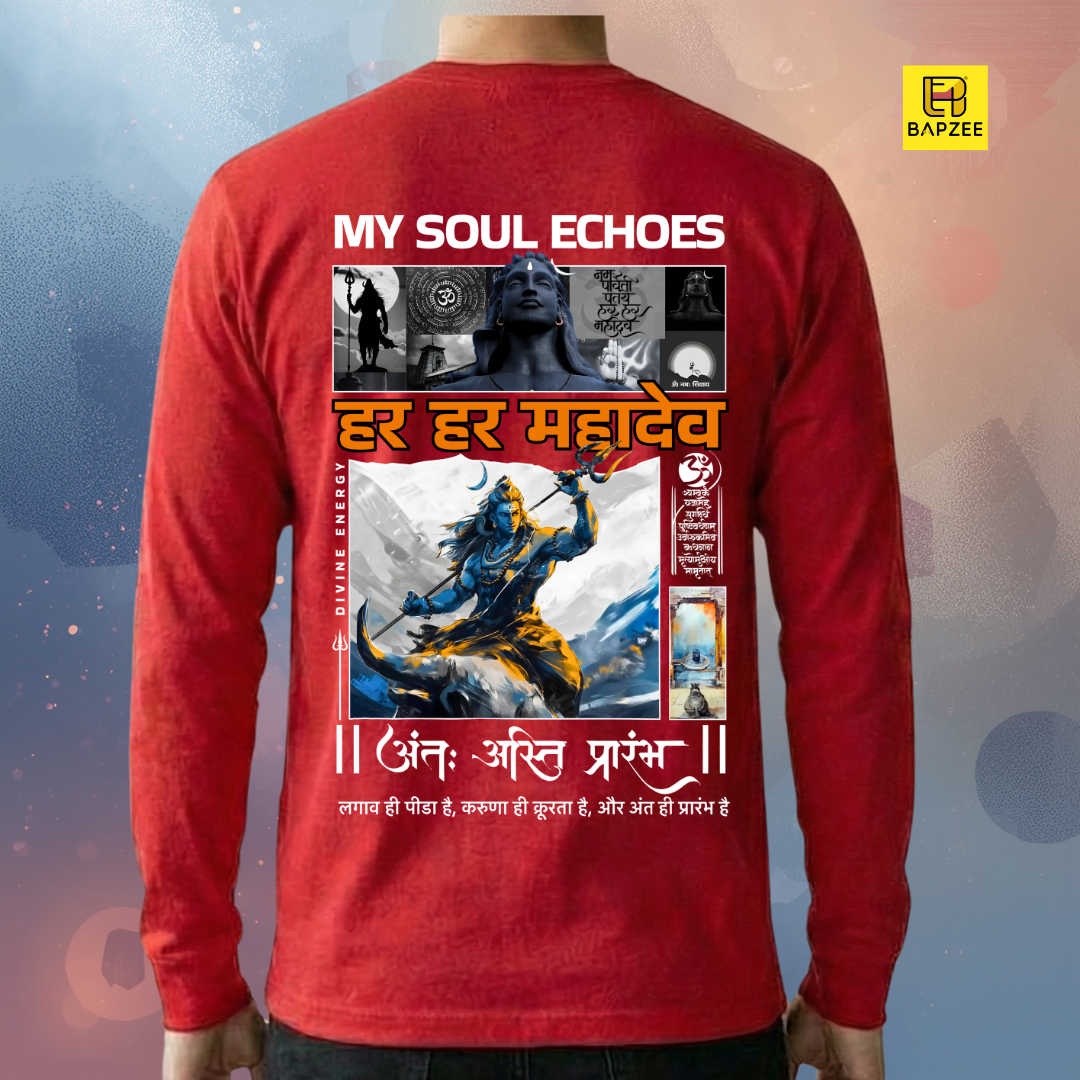Soul Echoes Lord Shiva Edition-Men's Full Sleeve T-Shirt