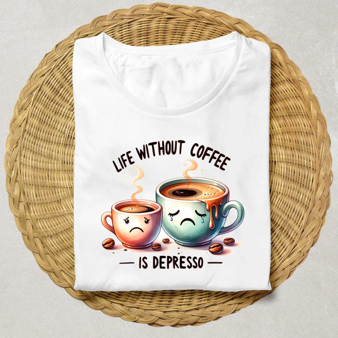 Life without Coffee is depresso #coffeelovers #tees