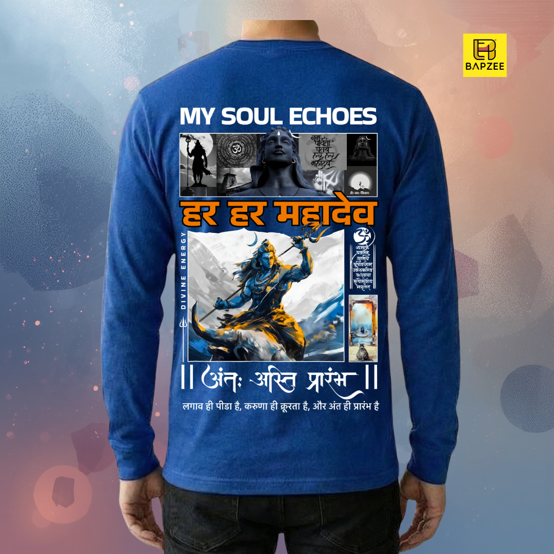 Soul Echoes Lord Shiva Edition-Men's Full Sleeve T-Shirt