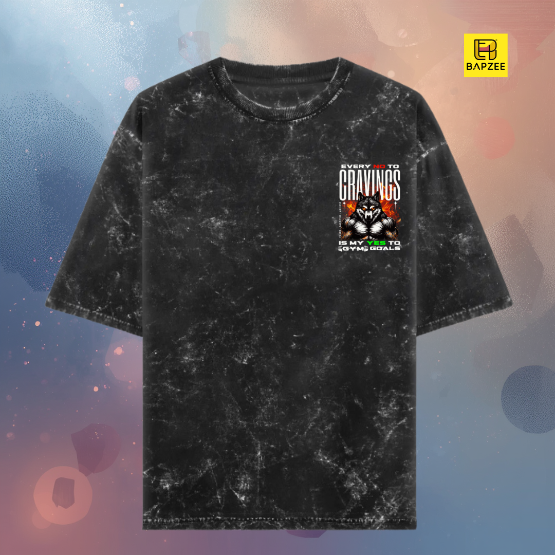 Wolf Alpha Gym Wear-Fitness Gear Essentials-Unisex Acid Washed Oversized Tee