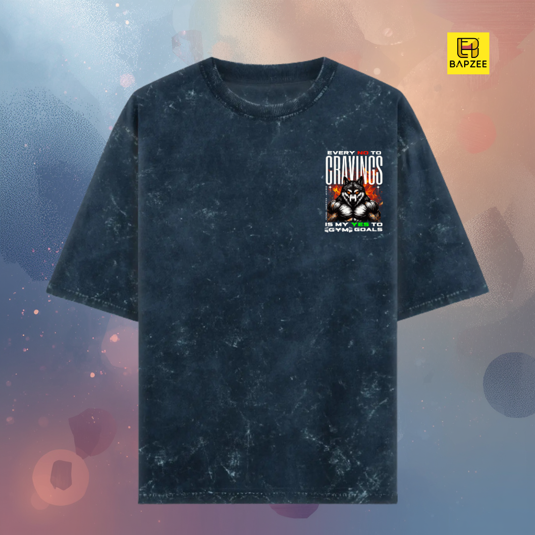 Wolf Alpha Gym Wear-Fitness Gear Essentials-Unisex Acid Washed Oversized Tee