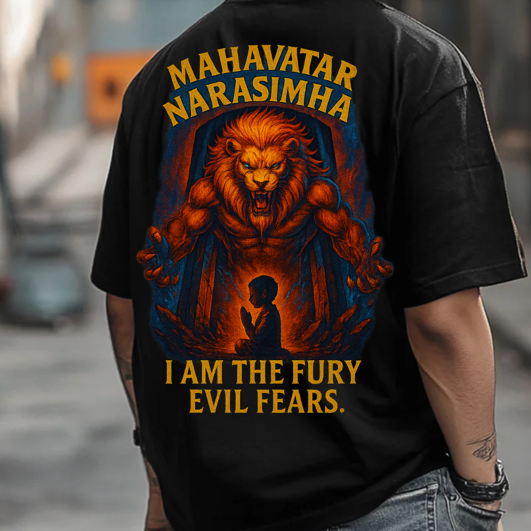 ⚡ I AM THE FURY EVIL FEARS ⚡ - Mahavatar Narasimha Limited Edition Tee