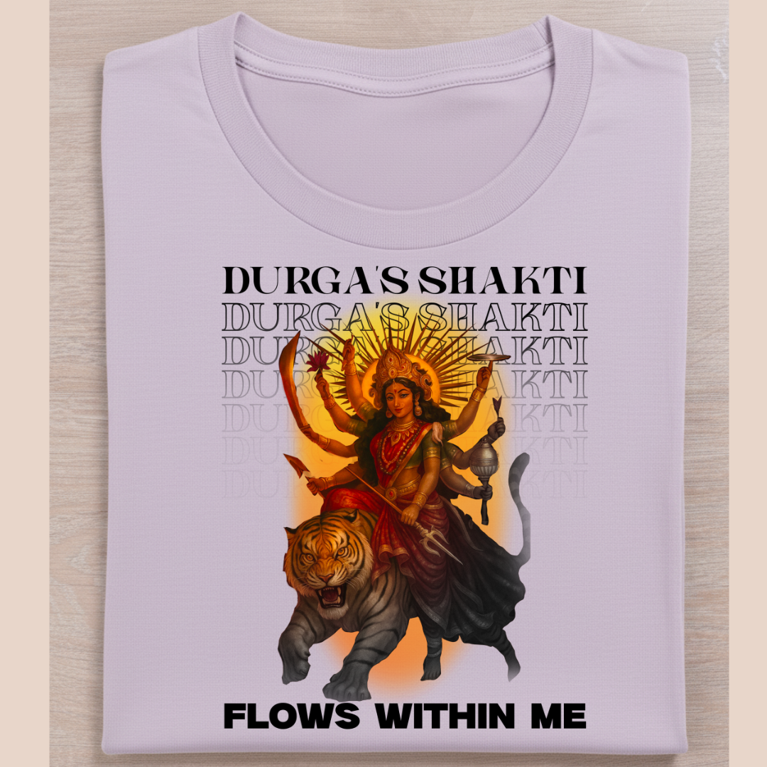 Maa Durga's Devotee- Durga's Shakti Limited Edition Light Shades -T-Shirt