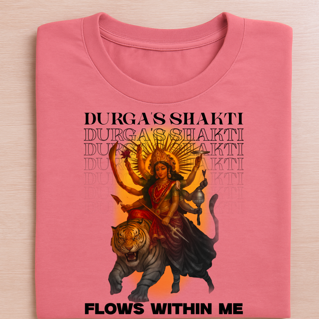 Maa Durga's Devotee- Durga's Shakti Limited Edition Light Shades -T-Shirt