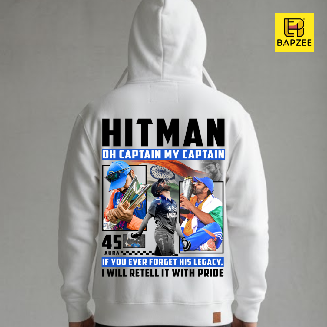 Rohit-Aka-Hitman 45-Unisex Oversized Light Shades-Hoodie-Limited Edition